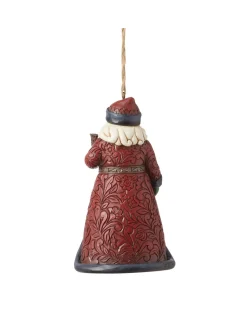 Holiday Manor Santa With Bell Ornament