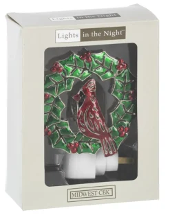 Holiday Wreath With Cardinal Night Light