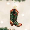Holly Berry Cowboy Boot Ornament