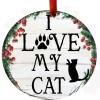 I Love My Cat Wreath Ornament