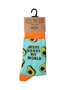 Jesus Guacs My World Socks