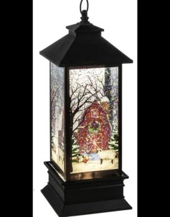 Led Light Up Shimmer Farm Scene Lantern