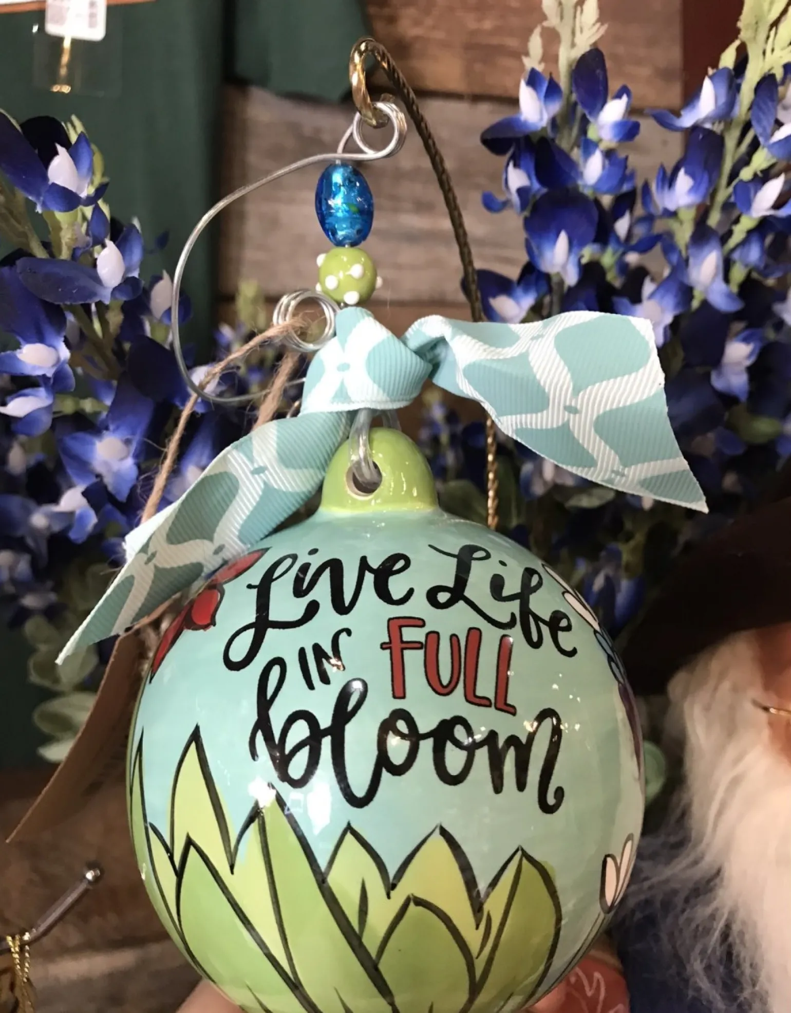 Live Life In Full Bloom Ball Ornament