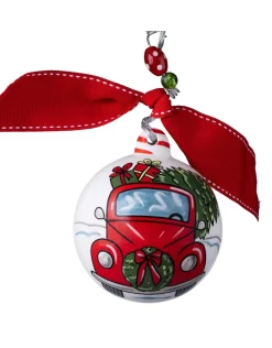 Merry Christmas Y'All Red Truck Ball Ornament