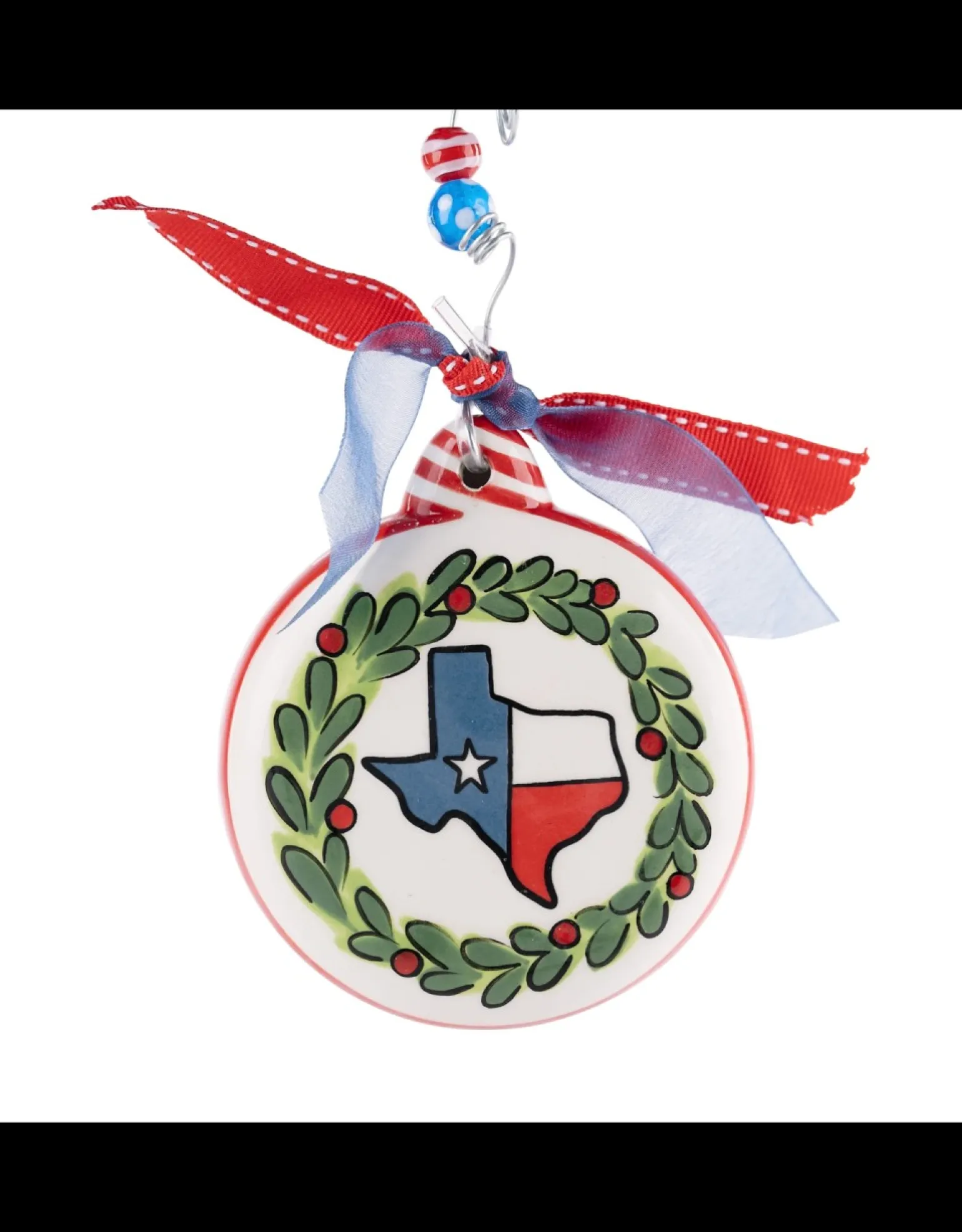 Merry Texmas Flag Wreath Puff Ornament