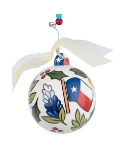 Merry Texmas Yellow Rose Ornament