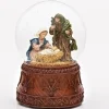 Nativity Carved Base Snow Globe - Musical