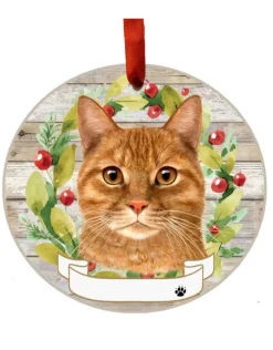 Orange Tabby Cat Wreath Ornament