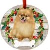Pomeranian Full Body Wreath Ornament