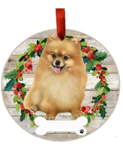 Pomeranian Full Body Wreath Ornament