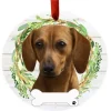 Red Dachshund Wreath Ornament