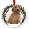 Rust Goldendoodle Full Body Wreath Ornament