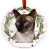 Siamese Cat Wreath Ornament