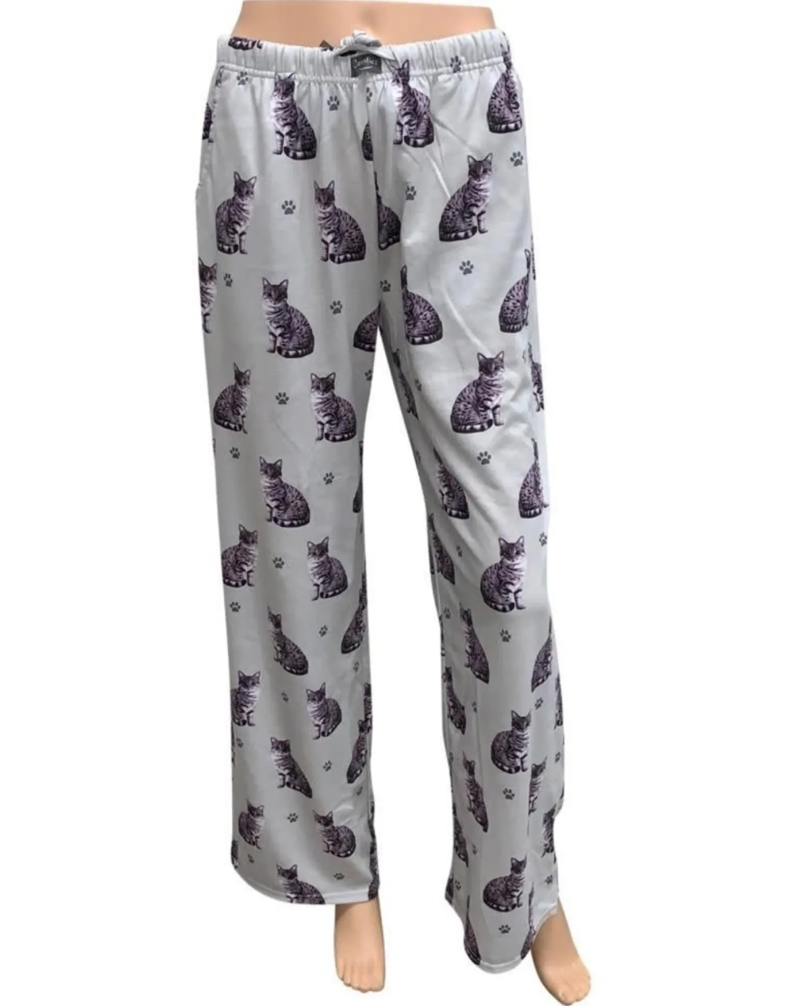 Silver Tabby Cat Pajama Bottoms