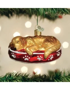 Sleepy Golden Retriever Ornament
