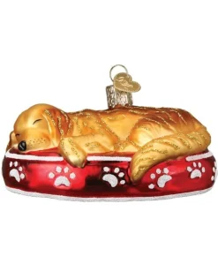 Sleepy Golden Retriever Ornament