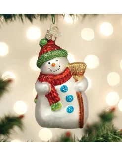 Snowman With Broom Ornament