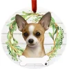 Tan Chihuahua Wreath Ornament