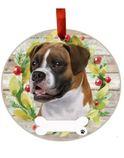 Uncropped Boxer Wreath Ornament