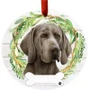 Weimaraner Wreath Ornament