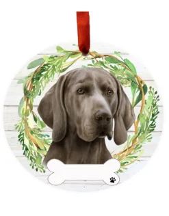 Weimaraner Wreath Ornament