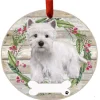 Westie Full Body Wreath Ornament