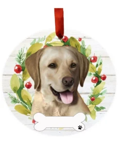 Yellow Labrador Wreath Ornament