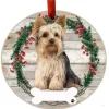 Yorkie Full Body Wreath Ornament