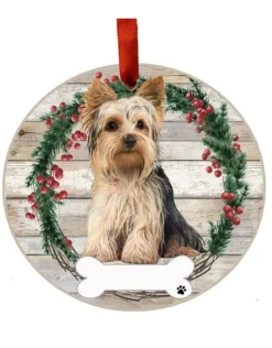 Yorkie Full Body Wreath Ornament