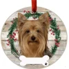 Yorkie Wreath Ornament